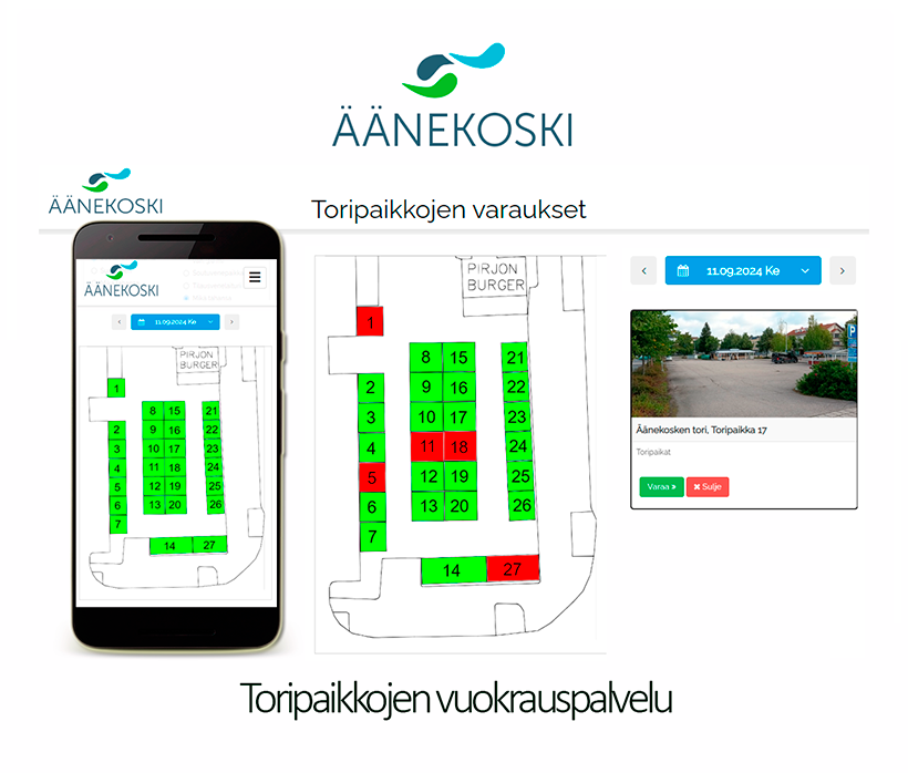 Äänekosken kaupungin toripaikkojen varauspalvelu